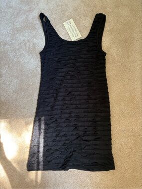 Olsenboye Black ruffled sleeveless Y2K mini dress size Medium NWT